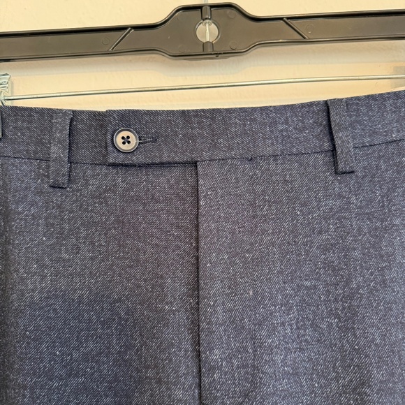 Paisley and Grey Mens Slim Fit Downing Blue Speckle Suit Pants - Picture 6 of 13